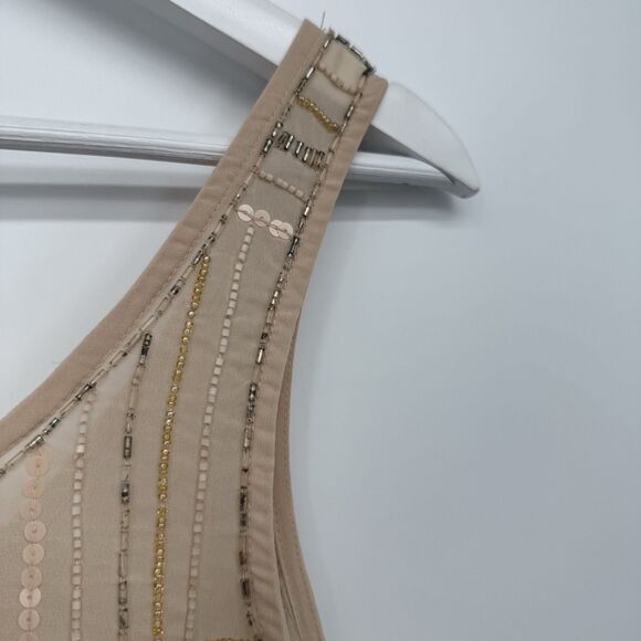 Guess Blush Beaded Sequin Tank Top Y2k Style Size Small - Picture 10 of 10